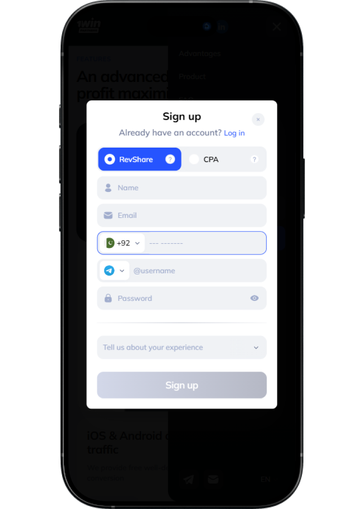 1win affiliate login